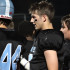 Senior Jake Hughes on the sideline at the Homecoming football game