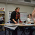 Drama teacher Amie Gossett instructs her students.