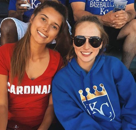 juniors Kaleigh Riggs and Hope Sanford take a selfie at the Royals game.