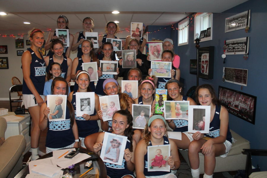 Arriving at senior Dani Meyers house for a team dinner, coach Annie Wayland is greeted with a surprise baby shower. The team each printed off their baby pictures, and included one of Wayland as well. “I’m so overwhelmed with the love, support and generosity of my soccer girls and families. I feel so lucky and blessed to have them in my life. It touched my heart more than they will ever know, and it’s a day I will never forget,” Wayland said.