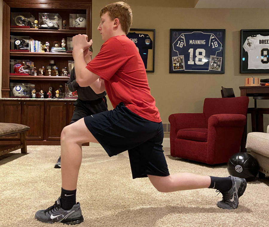 With his baseball season canceled, freshman Cooper Walkoff keeps up with his workouts virtually. Walkoff has trained with a personal trainer at D1, a gym, for a year now, but due to quarantine, the gym has gone virtual. “Every morning my family and I log-in virtually to D1 training classes. They start at 9:30 a.m. and it gets me out of bed,” Walkoff said. “These workouts have been good for me to stay in shape for baseball. I am looking forward to playing baseball and seeing all of my friends and teammates when this whole thing is over.”
