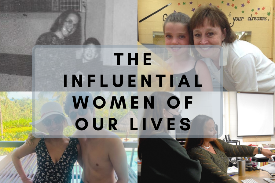 A graphic containing pictures of members of the West Community with the influential women in their lives.