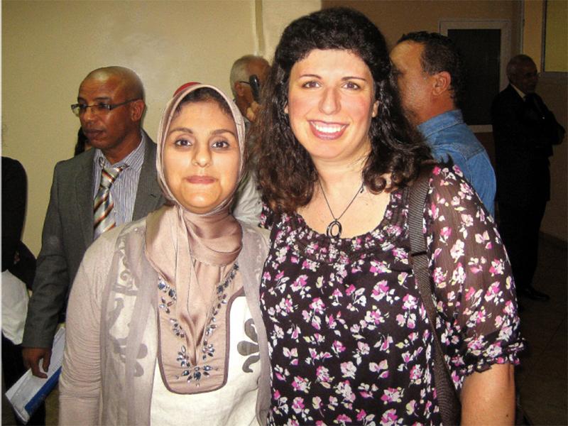 Amy Cohen with her partner teacher Saida Adnane