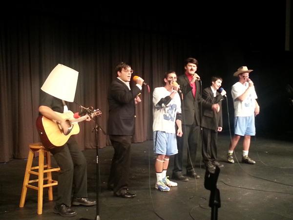 The first song was Afternoon Delight, sung by seniors Curtis Smith, Grant Post, Nick Pinilla, John Pappas, Sam Stroncek ,and Daniel Kim.  I thought that they did a great job making the show something fun to watch. They are awesome performers, senior Zoe Gnaedinger said.