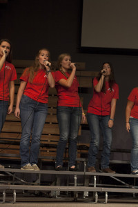 The Jazz Choir performs at the Fall Concert. The Jazz Choir will also be performing at the Chesterfield Barnes and Noble at 7p.m. on Dec. 12. “We need money. This is a great money raiser. It promotes reading and helps the Jazz Choir. I think one of the goals of Mr. Parrish is to help the group perform more and get more experience. It is an opportunity for the students to perform in front of a non-student audience,” librarian Mary Ann McFarland said.