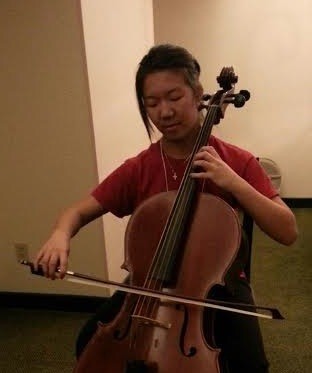 Sophomore Rebecca Su practices her cello at Tan-Tar-A Resort in Lake of the Ozarks.