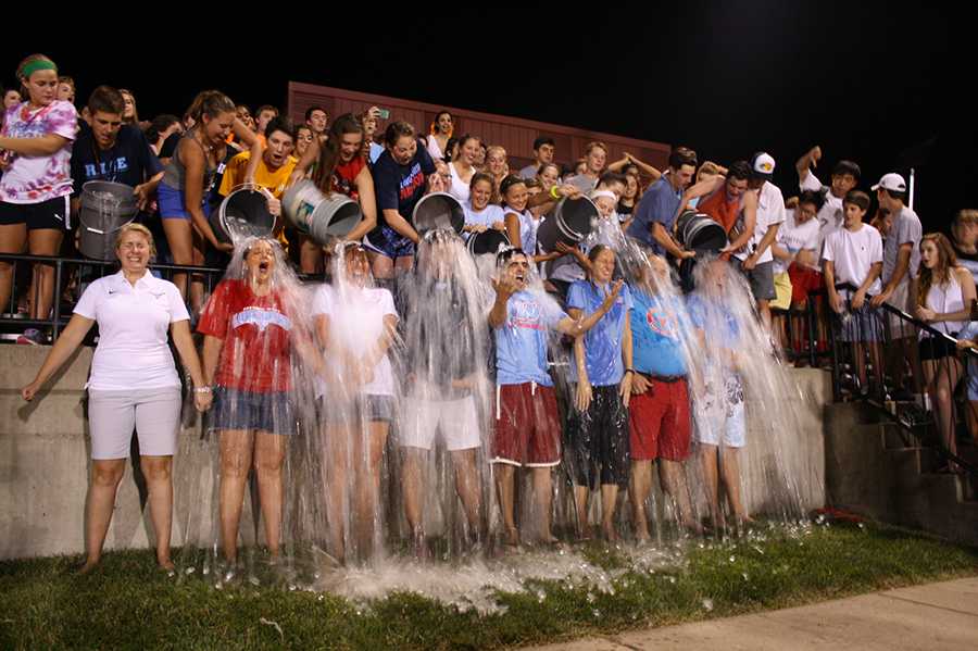 The administration participates in the ALS Challenge on Friday, Aug. 22 at the first home football game.