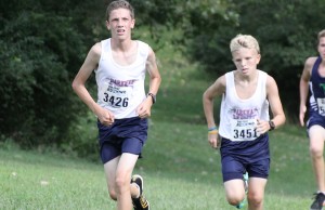 Kyle Andersen and Blake Selm  run together during the Randy Seagrist invitational.