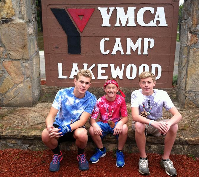 Romney, McKay, and Brigham Morgan at Camp Lakewood. 
