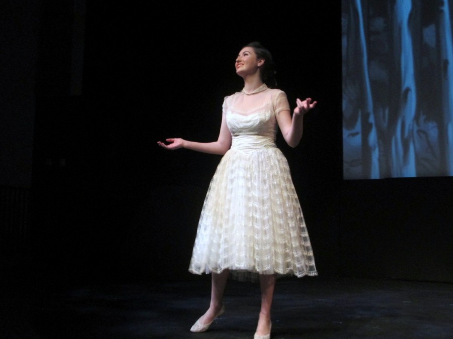 During her final dress rehearsal, freshmen Kennedy Brown strolls downstage appreciating the beauty of the forest.