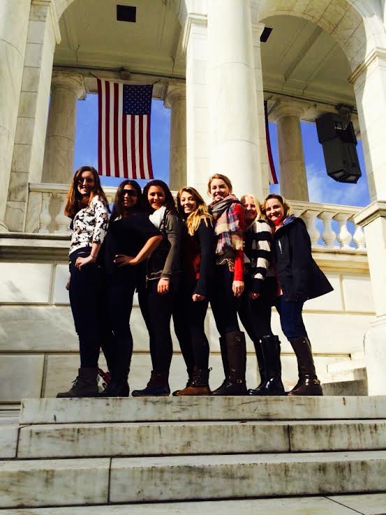 After watching the Changing of the Guard,the publications staff, sophomore Ritoma Ganguly, juniors Sarah O’Beirne, Bailey Rathert, Molly Sewester, Katie Hornsby, Megan Barton and senior Kappy Pille, stand before the Arlington Memorial Amphitheater. You need a quote about the changing of the guard.  It would give so much more meaning.