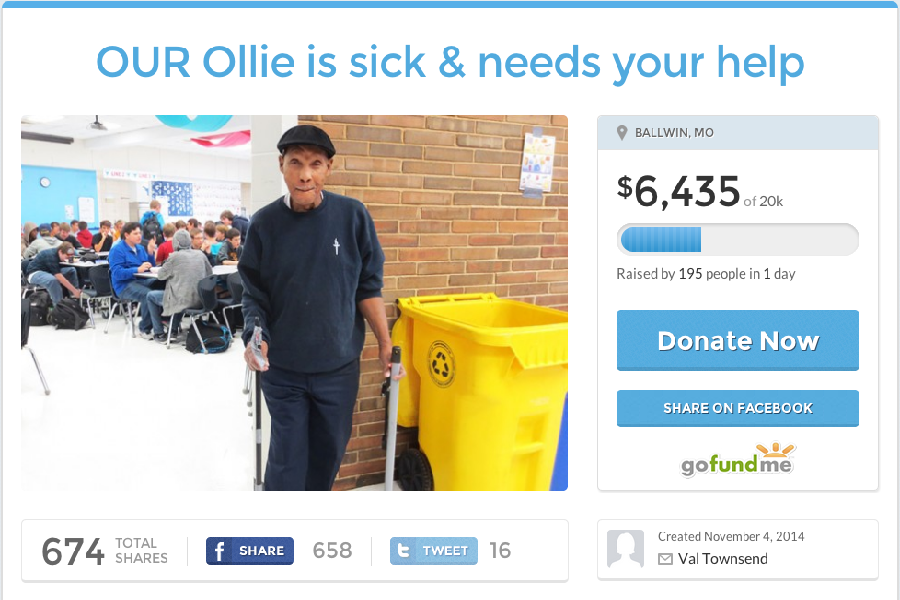 The fund for Ollie raised over $5000 in a single day from teachers, students, parents and alumni all looking to donate.