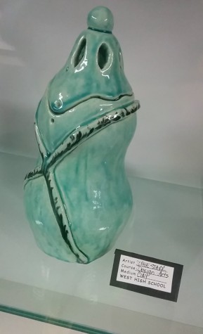Senior Sophia Starr's pottery piece was featured in the West High Art Show. 