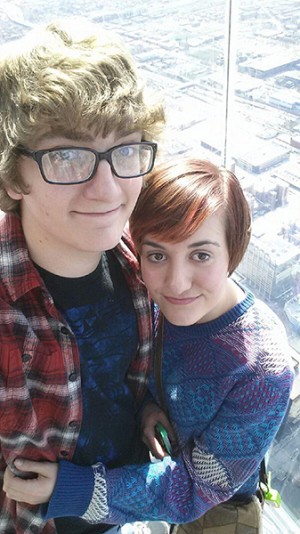 From the Willis Tower, junior Zoe Goff and sophomore Alex Nevad see the city through the glass walls and glass floor of “the Ledge”. They were on the 103 floor, 1,353 feet in the air, overlooking the Chicago river. “It was fun,” Goff said. Alex hated it, so the moment lasted less than a minute.”  