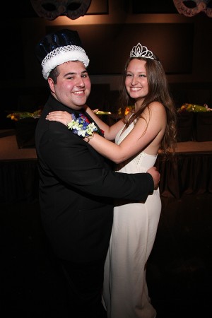 Seniors Joe Guccione and Hannah Benoski participate in the first dance, a tradition for the winners of Prom King and Queen.