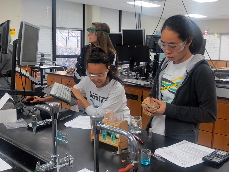 Junior Melany Yeung participates in 2 A.P. science courses. 