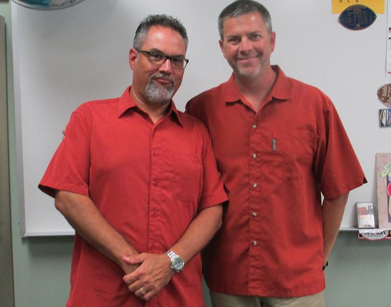 Unplanned, Social Studies teachers Melvin Trotier and Zaven Nalbandian wore matching outfits on Thursday, Sept. 3. 