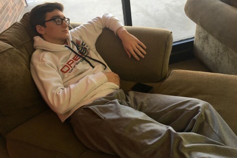 Senior Mason Gervich takes a nap during his fourth hour study hall.