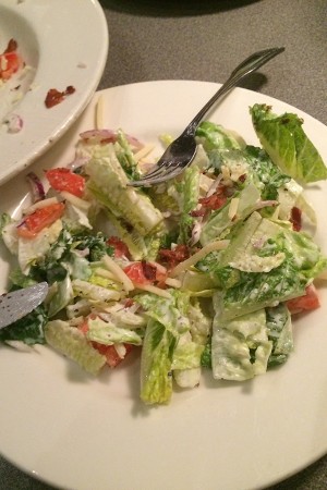 The Peppercorn Ranch salad before it was swiftly eaten.