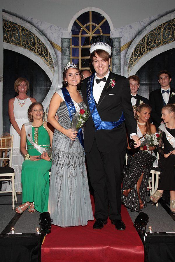 Tristan Johnson and Mariel McMindes are crowned Prom king and queen.