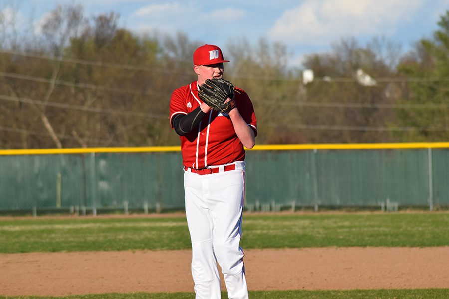 Junior right-handed pitcher Matt Perego has five wins on the season, beating teams such as Affton and Clayton.
