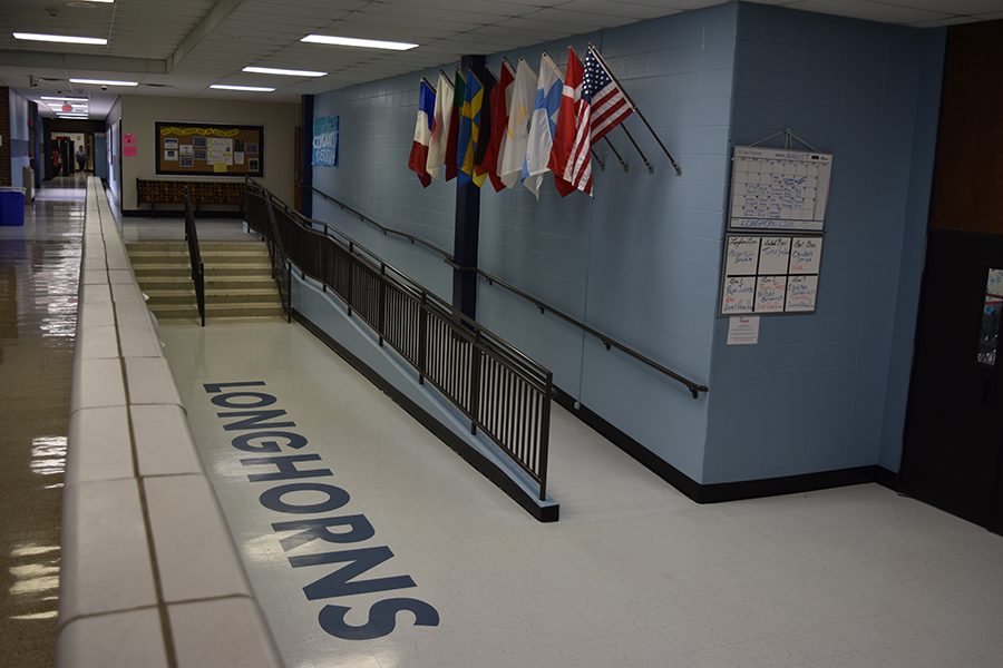 New renovations allow for students in wheelchairs or injured to have easy access to the school cafeteria. In the past, students had to take a chair lift down and it frequently broke.