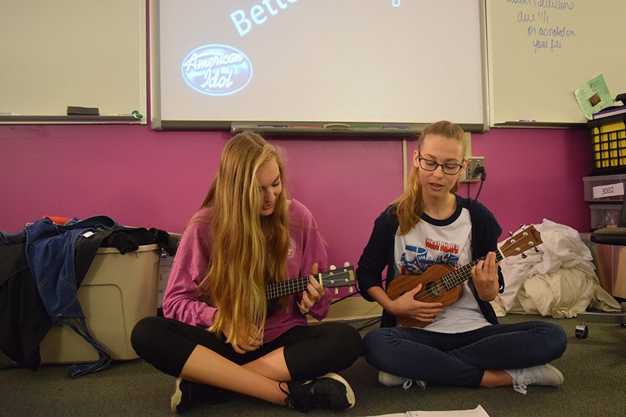 Freshmen Beatrice Antonenko and Katie Solodar perform Treat You Better by Shawn Mendes, covering the instrumentals with their ukeleles. We were thinking about what songs weve heard on the radio, and we just played around with it. The first line we figured out was We can prove your innocence, and then we thought that the song could actually work well as a parody. The ukelele part was already written, we both decided to do it together, Antonenko said.