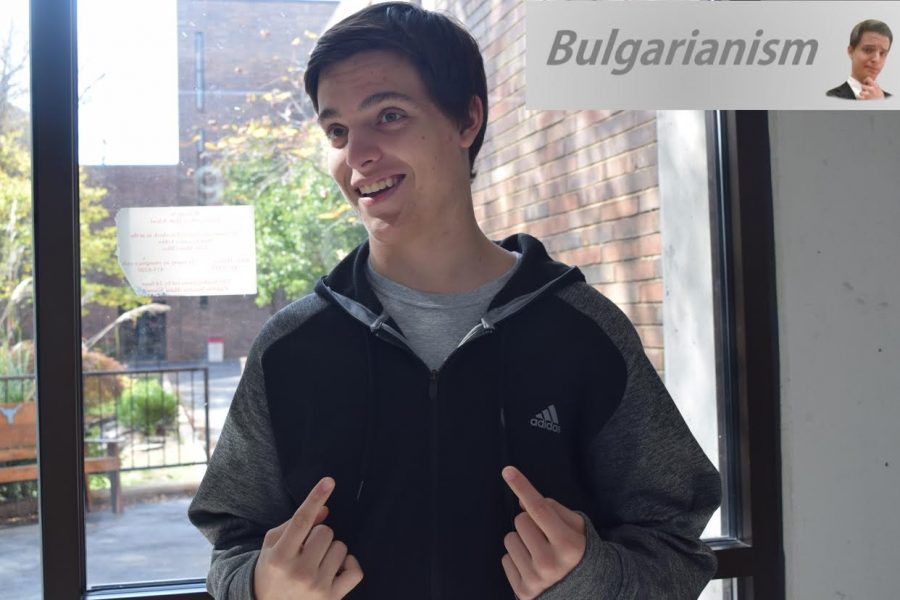 Petev poses during an interview. I decided to call the channel ‘Bulgarianism’ because it is something I am, Bulgarian, and I’m proud, Petev said.