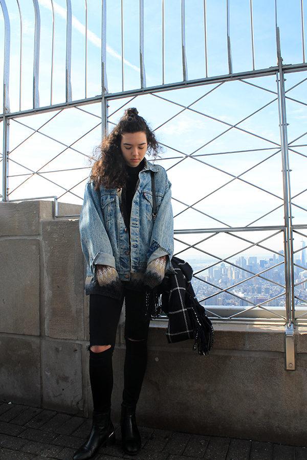 Leigh Ann shows off her day three outfit on the observation deck of the Empire State building.
