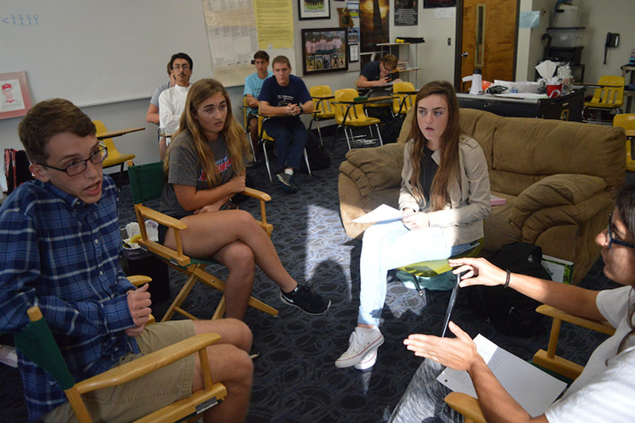 Students discuss social issues such as racism, sexism and discrimination in Common Ground small group discussions.