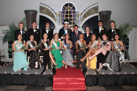 Last year’s Prom court pose for a picture after the King and Queen were named.