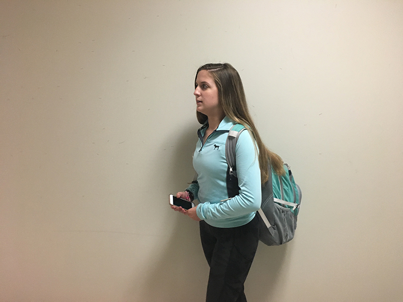 Sophomore Katharine Segrave suffers from chronic back issues like scoliosis, making it hard for her to carry heavy backpacks.