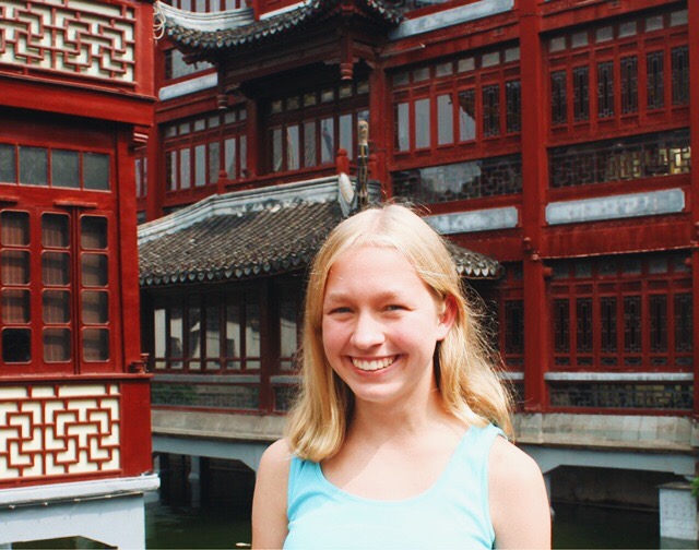 Emma Whittenburg enjoys the view of the Yuyuan Garden with her friends. Whittenburg moved back to the United States in September. "It was much easier for my friends and me to go around the city because I could go out alone without any type of parental supervision. It was normal for people and kids to go out by themselves or just with a group of friends," Whittenburg said.