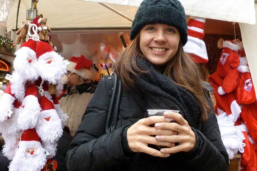 Hopkins poses by the Christmas market in Strasbourg, France. "From living in France, I learned to take advantage of each chapter of my life as much as possible, because it won't last forever," Hopkins said. "In each place you live, you'll have friends and opportunities that are unique to that time and place. I can't easily visit a museum of medieval art or take a train to Switzerland anymore, so I'm glad I did it when I had the chance."