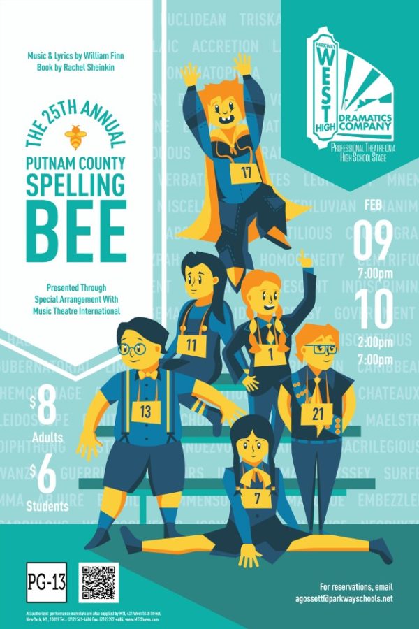 The theatre department’s show poster for the The 25th Annual Putnam County Spelling Bee.