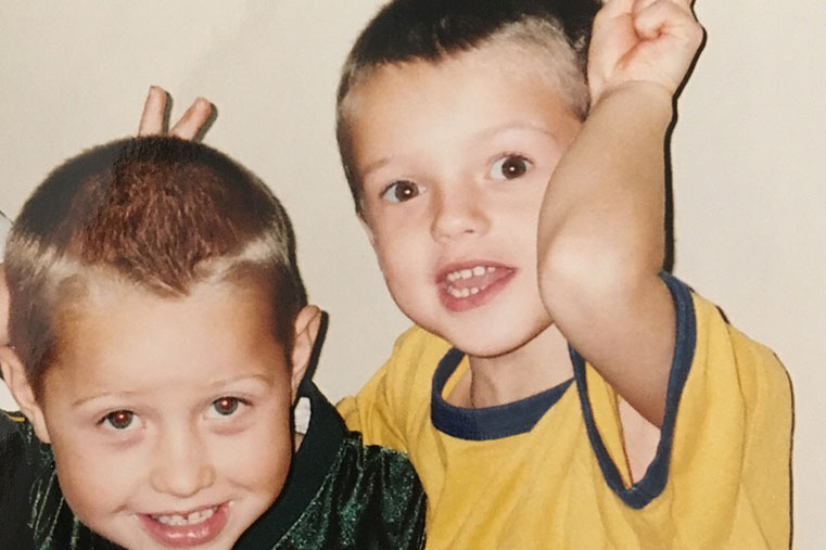 Alumni Max Critchfield and Nick Wotruba pose for a picture together at a young age. Critchfield was attending the University of Missouri College of Business, and was in the Delta Tau Delta fraternity. “Max was a fun loving, caring and happy guy. He was never walking around without a smile on his face,” alumnus Nick Wotruba said.