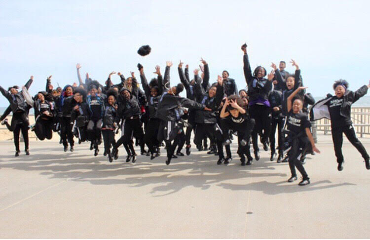 The Parkway step team celebrates their victories on Virginia Beach. The team united all four Parkway high schools preparing for the tournament and building time management skills, honor and endurance. “Repping Rho Sigma Delta until the day I die,” senior Donielle Coach said. 