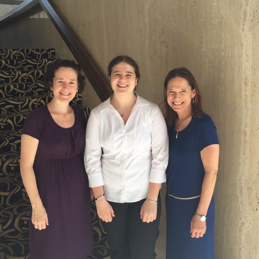 Allendorph poses with her coaches from the Blanch Bryden Summer Institute, Dr. Sarah Frisof (left) and Dr. Margaret Marco (right). “I got to meet some of my heroes in the music world, such as Alex Klein [at the Blanch Bryden Summer Institute],” Allendorph said. The Institute provided masterclasses for students from a variety of professionals performing in the festival.