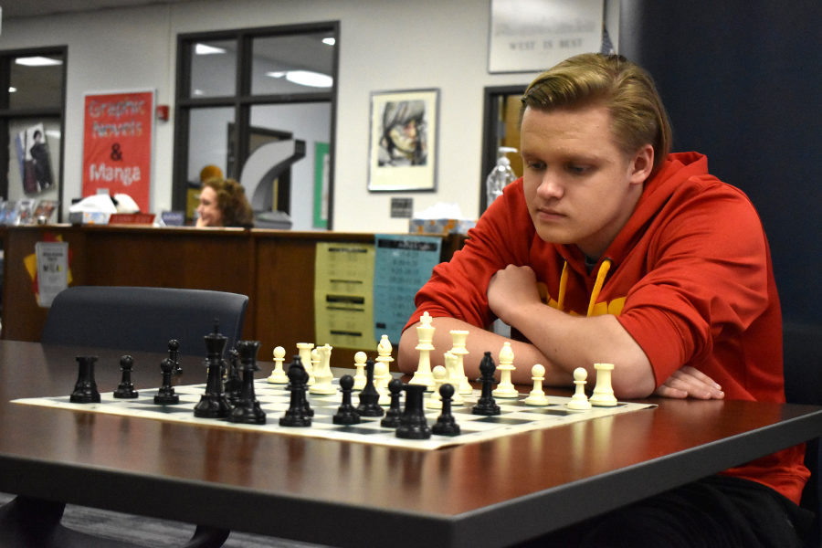 Focusing in on a new strategy to beat future opponents in an upcoming tournament, chess team captain and senior Matt Boyd draws on his self-made improvements to strategically think through his moves. Earlier in his career, Boyd made moves quicker than he does now; however, he has improved as a player and realized the importance of working through the scenarios. “We have had multiple matches where I spent all of my two hours, and Im the last one there,” Boyd said. “Im just so involved [in the game]. I dont think theres any one thing that makes me concentrate more than other people, but I guess its just that Im so invested in it.”