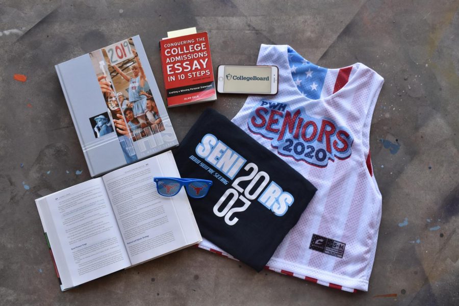 The above photo shows various items that represent some of the costs of senior year.