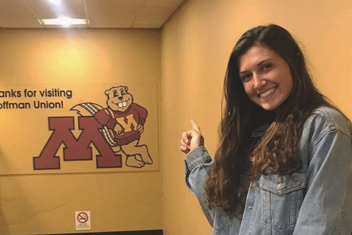 ReCAP host and Senior Emma Caplinger stands outside the University of Minnesota Twin Cities student union Sept. 7.