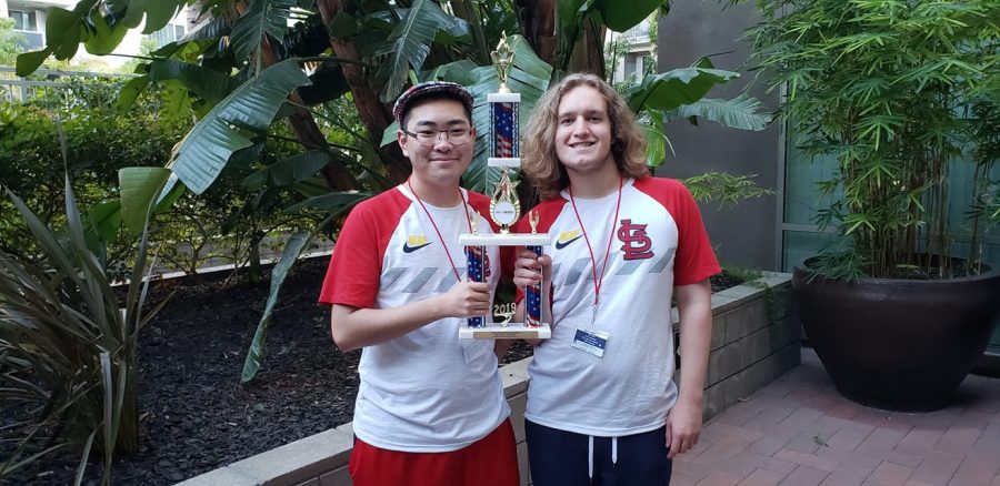 After winning their competition, seniors Jason Yang and Ben Goff stand outside the venue, holding their trophy. The competition lasted for three days from Sept. 13 to Sept. 15. “This was an amazing experience, and I am glad we were able to compete,” Goff said. “I just like being able to come up with unique ideas and being able to design a robot and put them to test and see which ideas worked and which ones didn’t.”