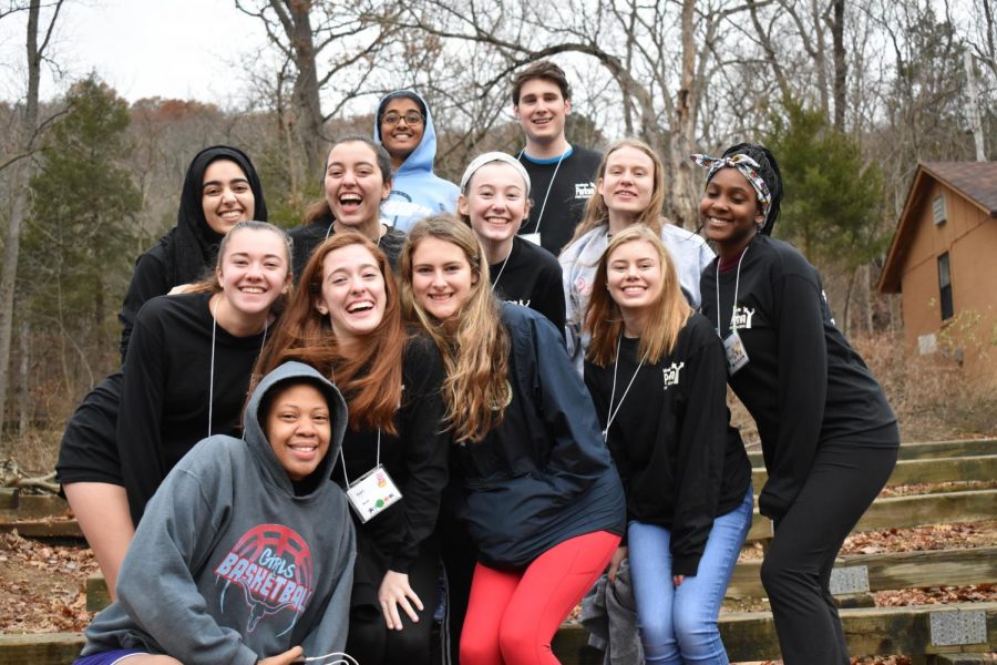 Peer Teachers pose for a group photo at the Camp Wyman. Juniors and seniors participated in interactive group activities to strengthen knowledge of maintaining a drug-free life. “The retreat changed my perspective on life a lot. I understand that I play an important role in making the world a better place, as everyone should,” senior Ryan Egan said. 

