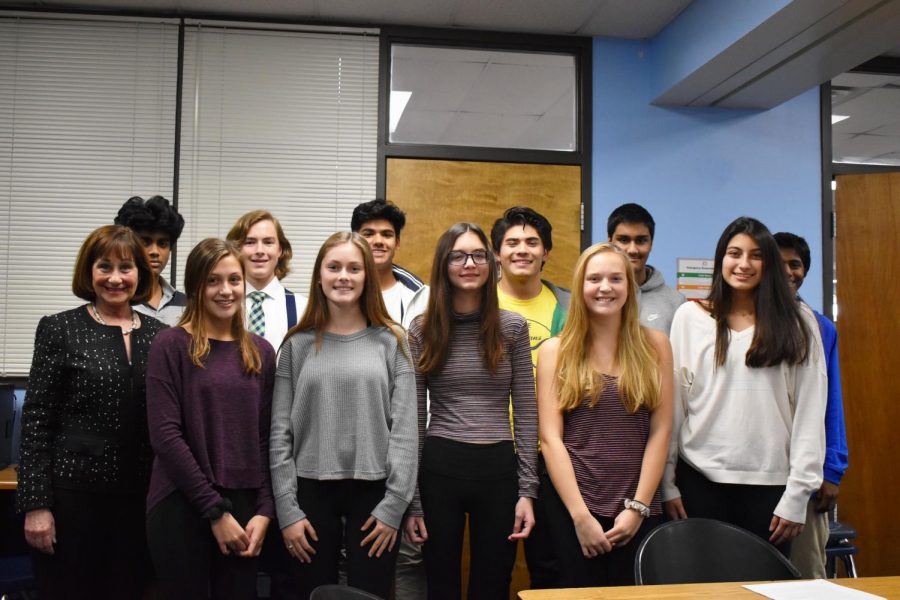 After their meeting, the Advocacy Club members stand with Missouri Senator Jill Schupp for a photo. Schupp was invited to share her ideas, teach the students about her job and allowed them to ask questions. “For a long time, we have been wondering if we would ever get a chance to speak to a person within the government to make a big impact,” Jaladi said. “I think that getting to speak to [her] answered just that. It was such a cool experience.“

