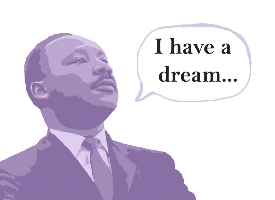 Photo illustration of Dr. Martin Luther King Jr. giving his "I have a Dream Speech."