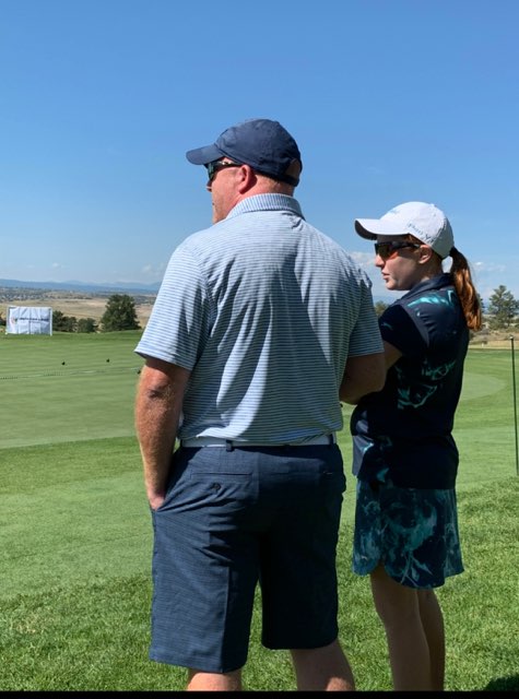 During the Drive, Chip and Putt Regional Finals in Colorado, Jamie and Kylie Secrest overlook the course. The Regional Finals took place in fall of 2019, about a month prior to Jamie's first symptoms and about three months before he received his diagnosis. “It was a really awesome opportunity because I got to meet so many people and got to see a part of the golf world that I wouldn’t have seen otherwise. It was absolutely beautiful up there,” Kylie said.