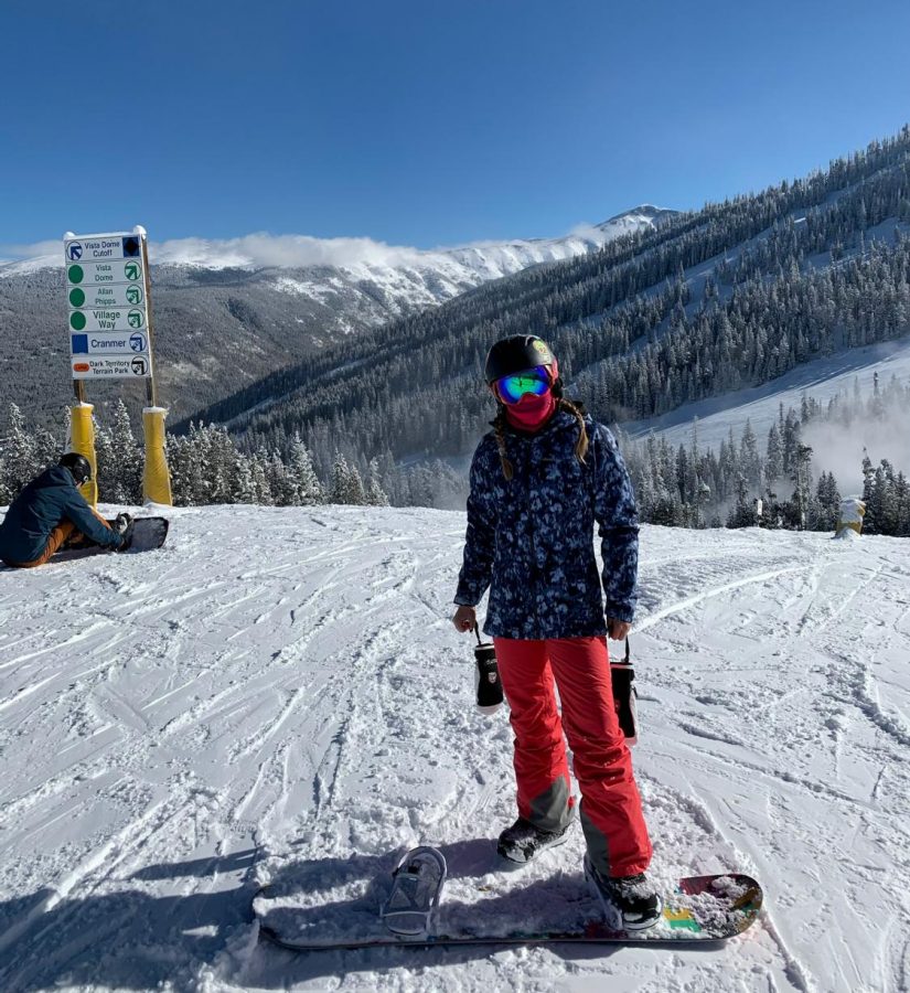 Junior and Hidden Valley employee Alianna Henchel takes on her third winter Snowboarding.