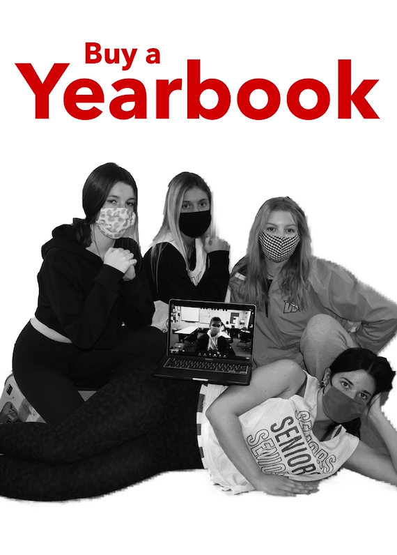 Seniors Grace Putnam, 
Emma Breidecker, Maddie Brueggenjohann, Eli Fassler and Katelyn Tyree encourage you to buy a yearbook.