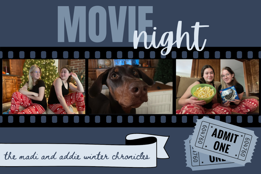 Madi and Addie prepare for the winter season with matching pajamas and a movie night.