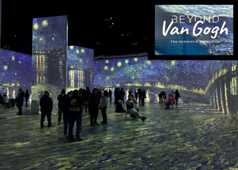 People gather to see the exhibit at “Beyond Van Gogh: The immersive experience.”